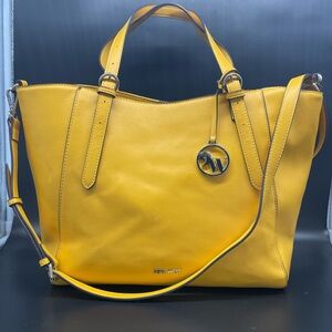 Nine West Kylee Mustard Yellow Large Tote Bag